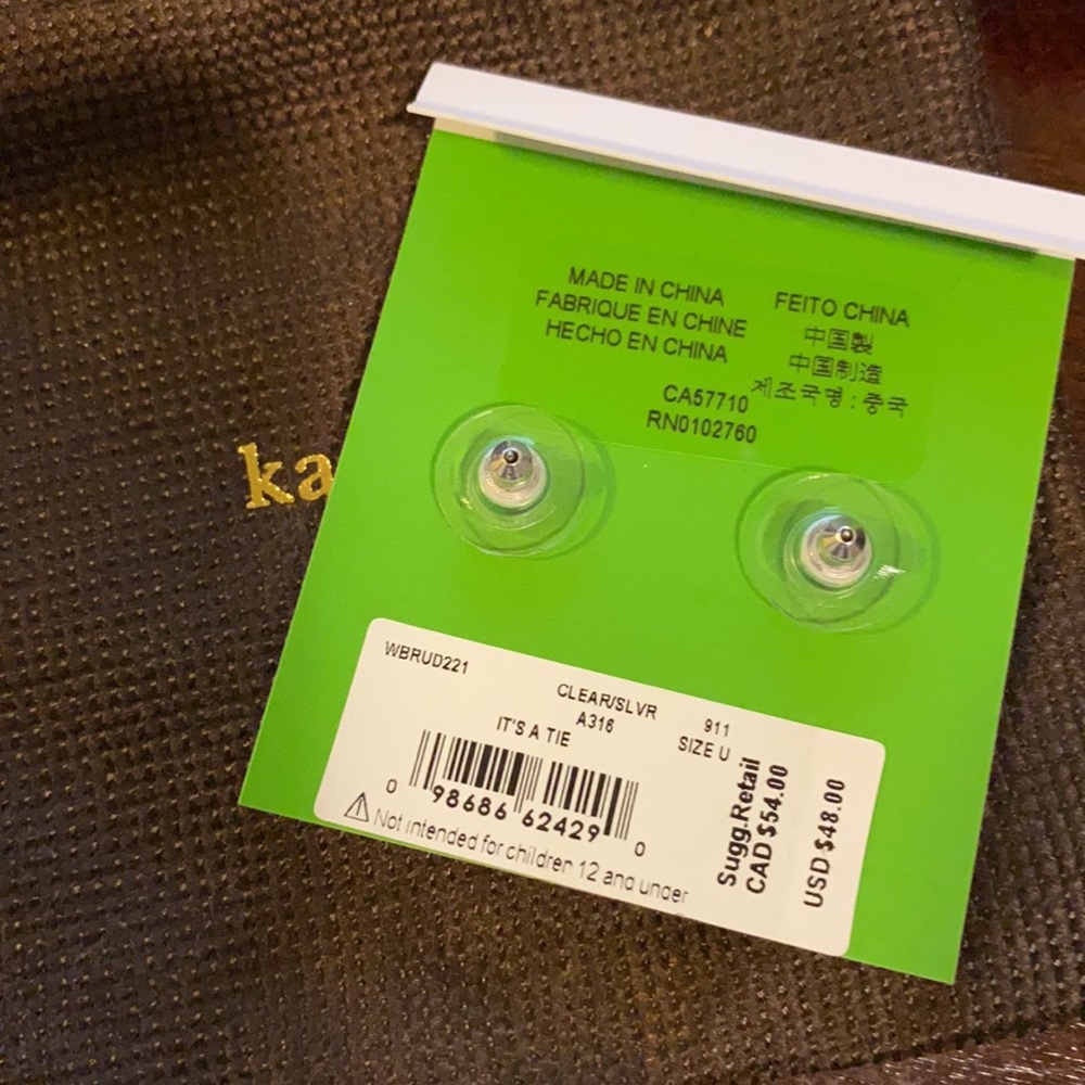 NWT! Kate Spade Silver Plated Earrings - Picture 5 of 6